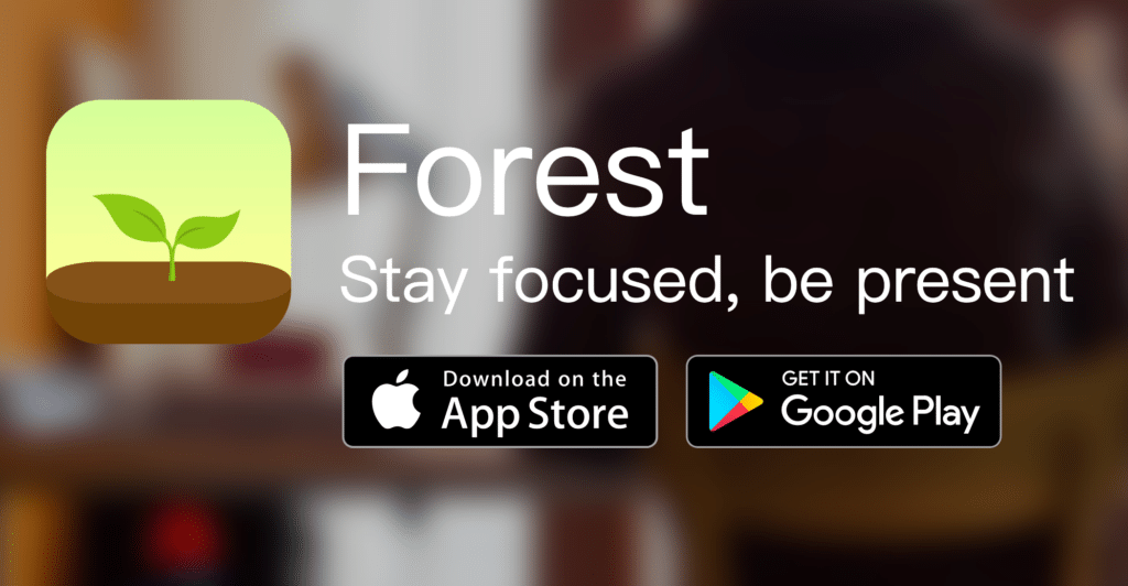 Screenshot of Forest app website.